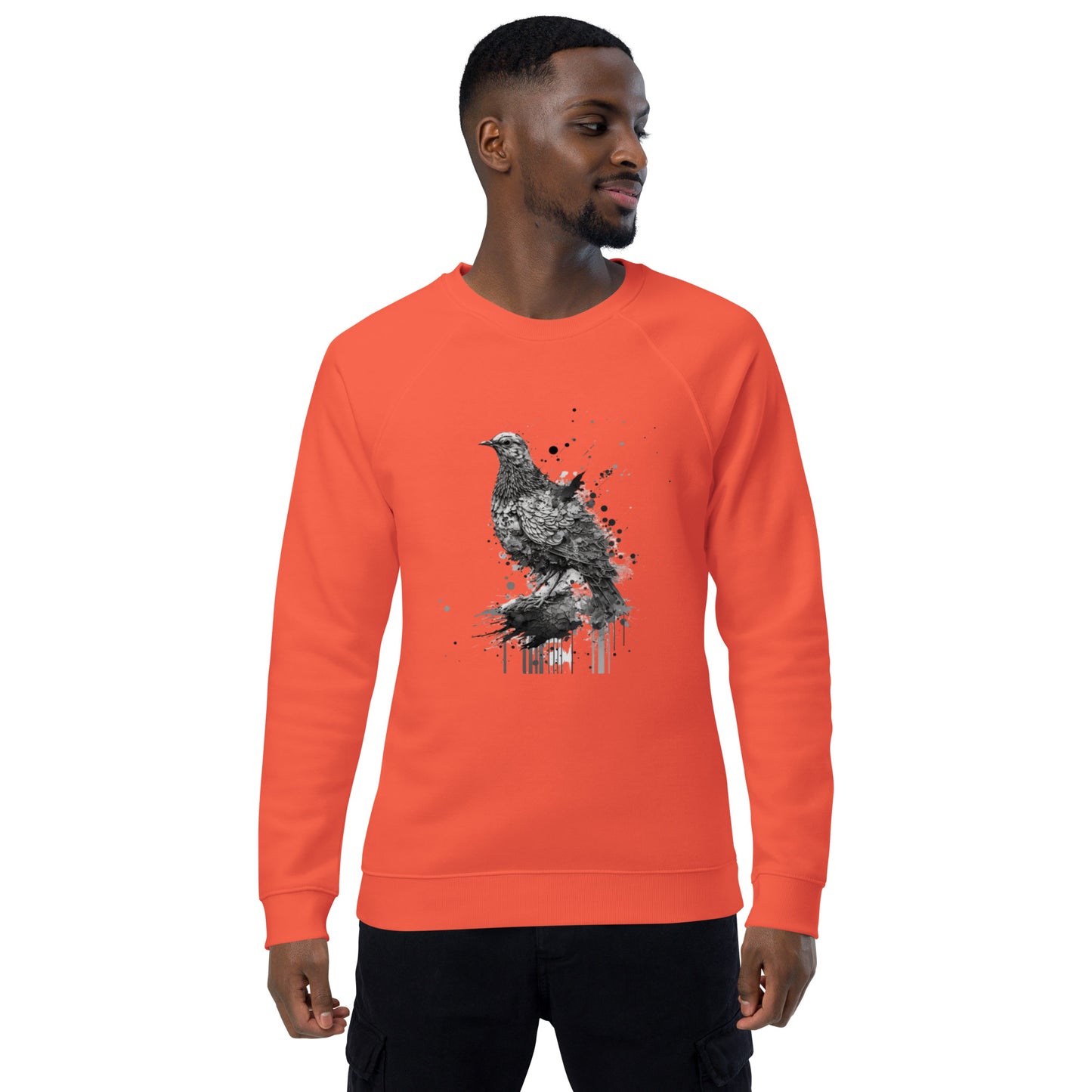 Mourning Dove Bird Unisex organic raglan sweatshirt